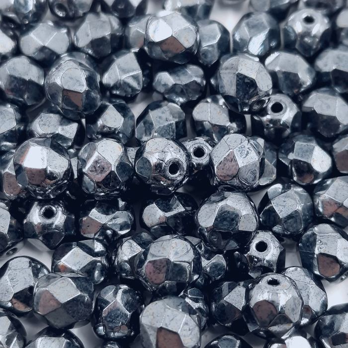 Cristal Facetado Jet Hematite 23980/14400 - 6mm 1.200 Peças