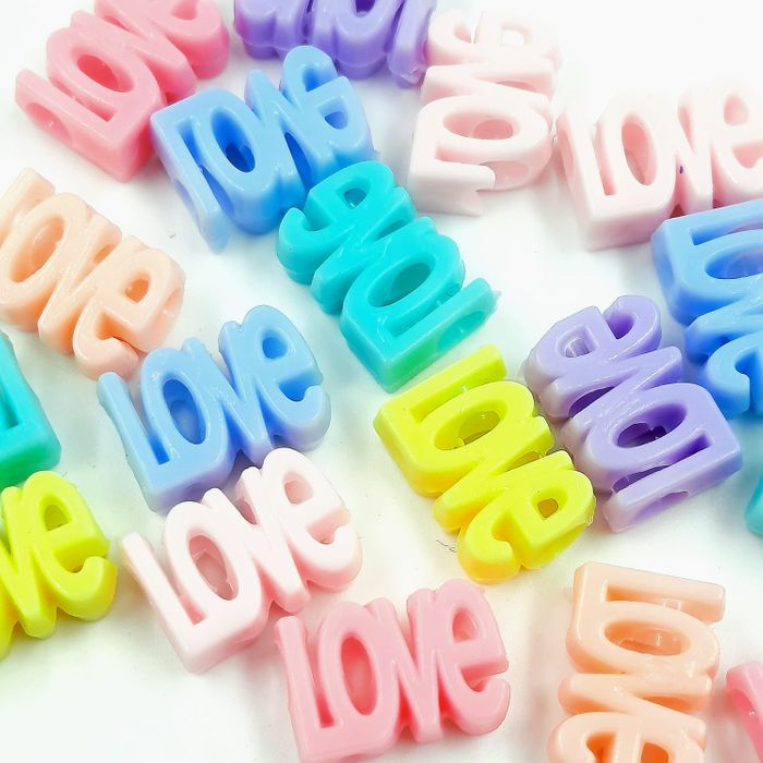Entremeio Love Colorido Claro - 11x16mm 20 Peças