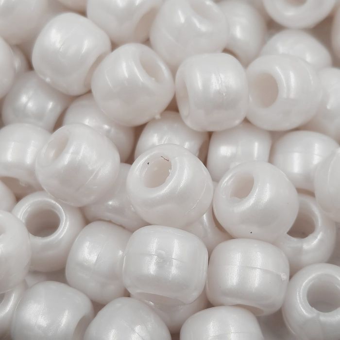 Miçanga Tererê Branco Perolado 300 - 10mm 250g Aprox. 560 Peças