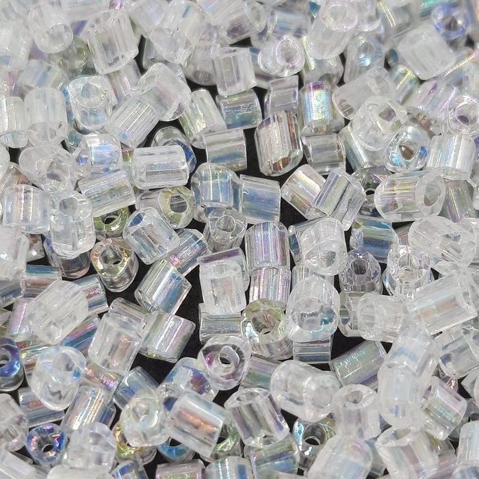 Vidrilho Triangular Cristal Aurora Boreal 161 - 2,5x2,5mm 25g Aprox. 950 Peças