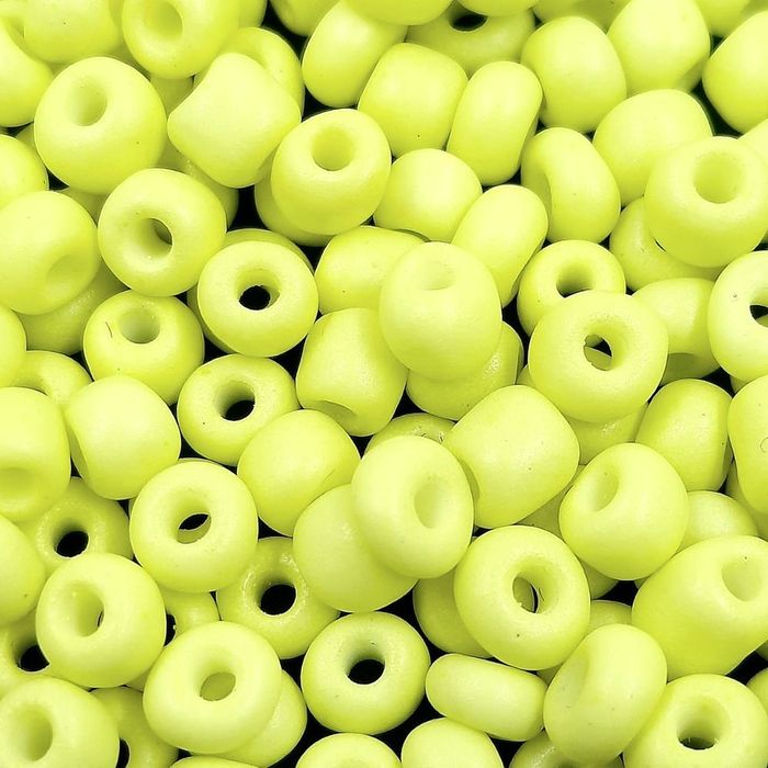 Miçanga Chinesa Fosca Amarelo Neon - 6/0(4,1mm) 500g
