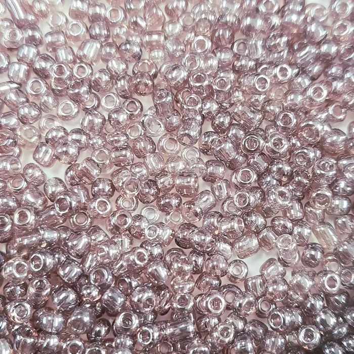 Miçanga Chinesa Transparente Lilás 116 - 9/0(2,6mm) 25g Aprox. 1.200 Peças