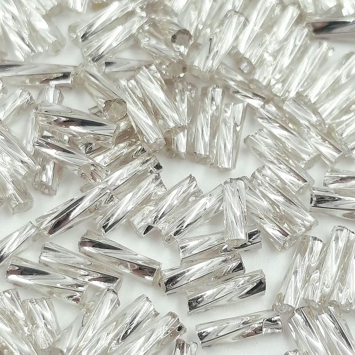 Canutilho Chinês Torcido Prata M21 - 3Polegadas(7mm) 25g Aprox. 850 Peças