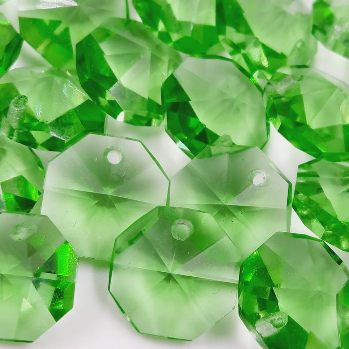 Castanha 1 Furo Peridot - 14mm 70 Peças