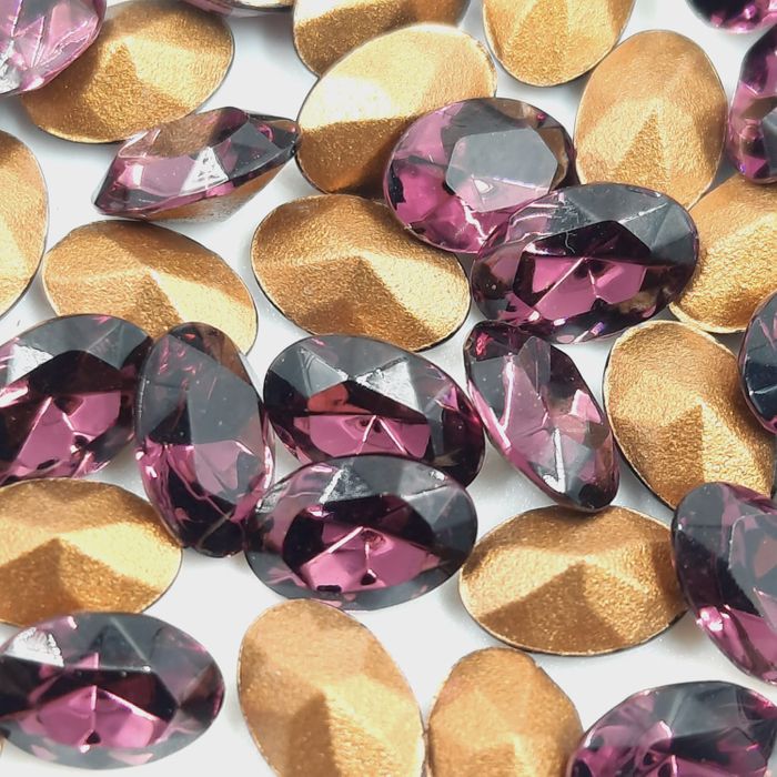 Strass Swarovski Oval Ametista Base cônica - 6x4mm 144 Peças