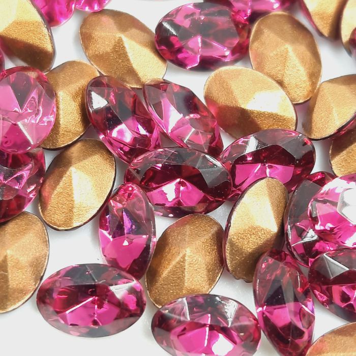 Strass Swarovski Oval Fuchsia Base cônica - 6x4mm 144 Peças