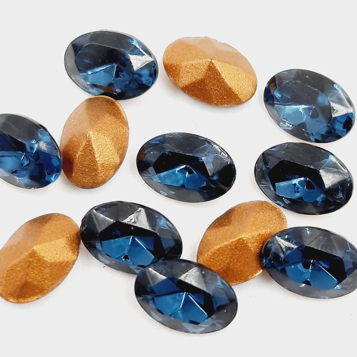 Strass Swarovski Oval Montana Base cônica - 6x4mm 12 Peças