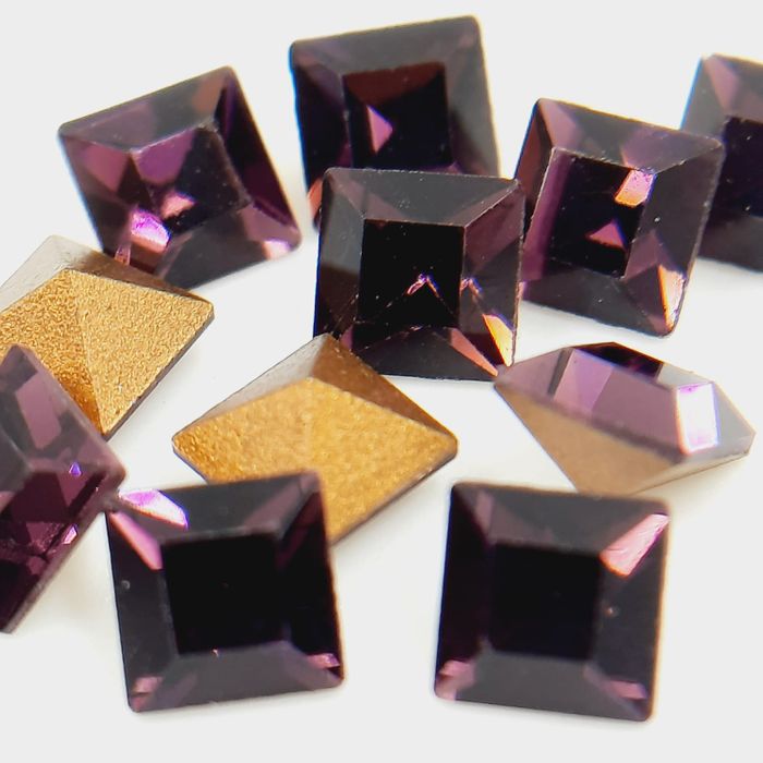Strass Swarovski Carre Ametista Base cônica - 4mm 144 Peças