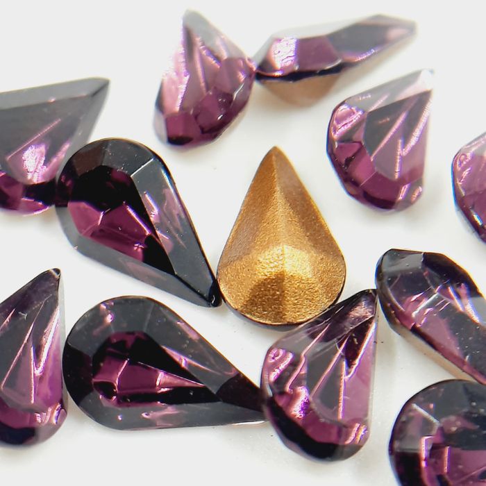 Strass Swarovski Gota Ametista Base cônica - 8x4.8mm 144 Peças