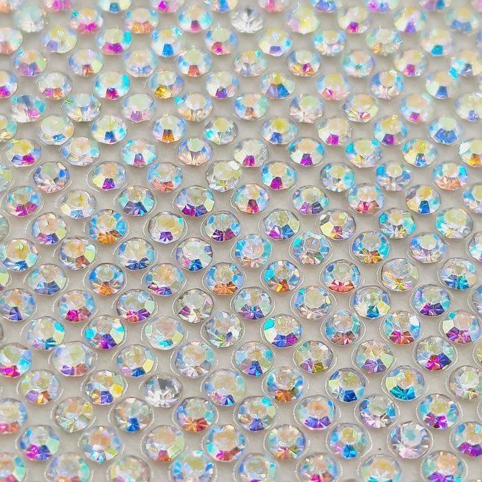 Micro Manta Adesiva De Strass Aurora Boreal - 24x40cm 1 Peça