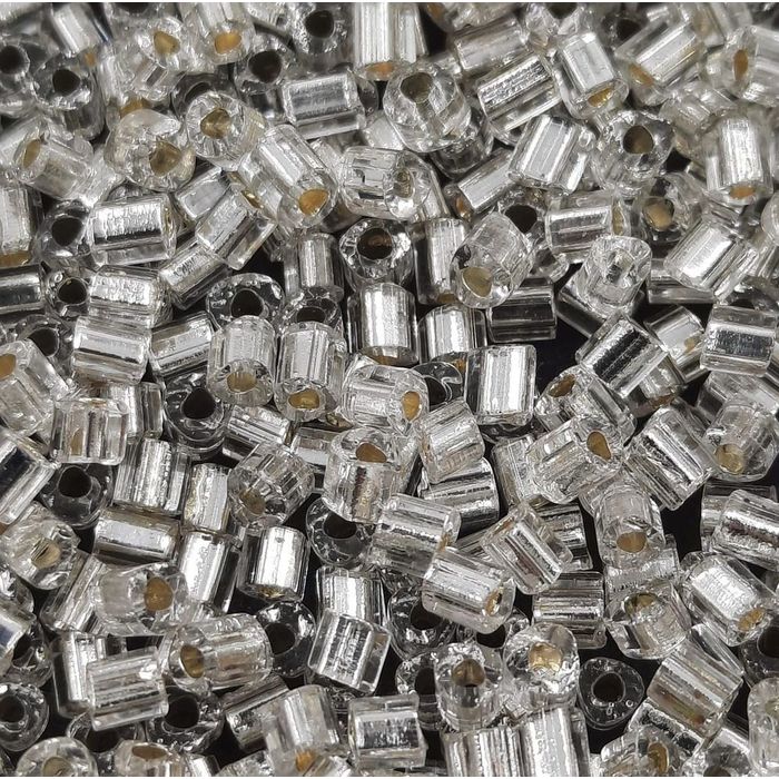 Vidrilho Triangular Cristal Prata 21 - 2,5x2,5mm 25g