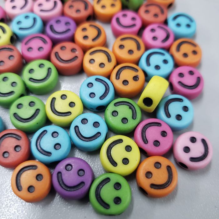 Carinha Redonda Smile Fosco Colorido escuro com preto - 10mm 25g