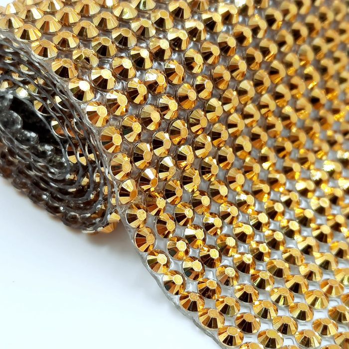 Manta De Strass Dourada - 20x39cm 1 Peça