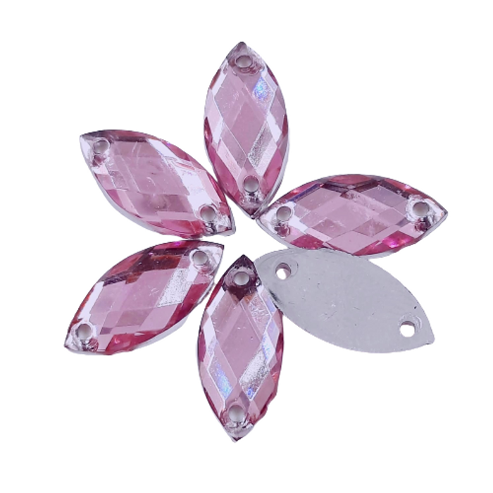 Navete Acrílica Rosa - 7x15mm 22,90g Aprox 200 Peças
