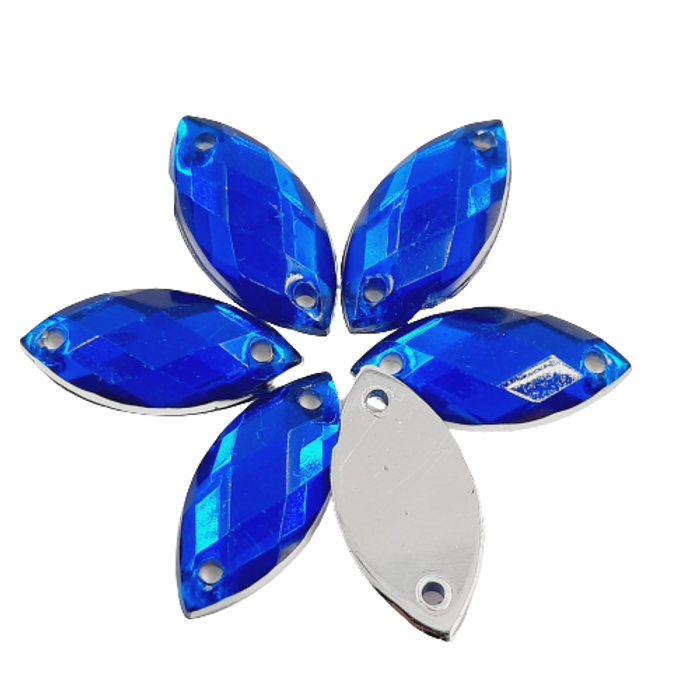 Navete Acrílica Azul Royal - 7x15mm 23,6g Aprox 200 Peças