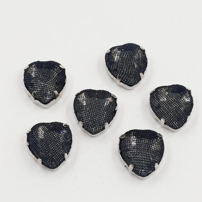 Engrampado Acrílico Telado Coração Jet - 13mm 244g Aprox. 250 Peças