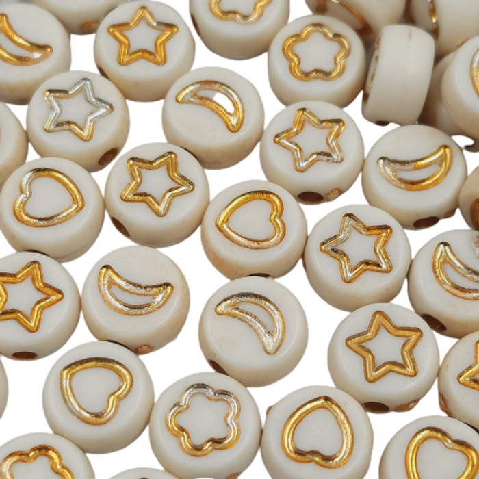 Entremeio Redondo Infantil Bege Com Dourado - 7mm 25g