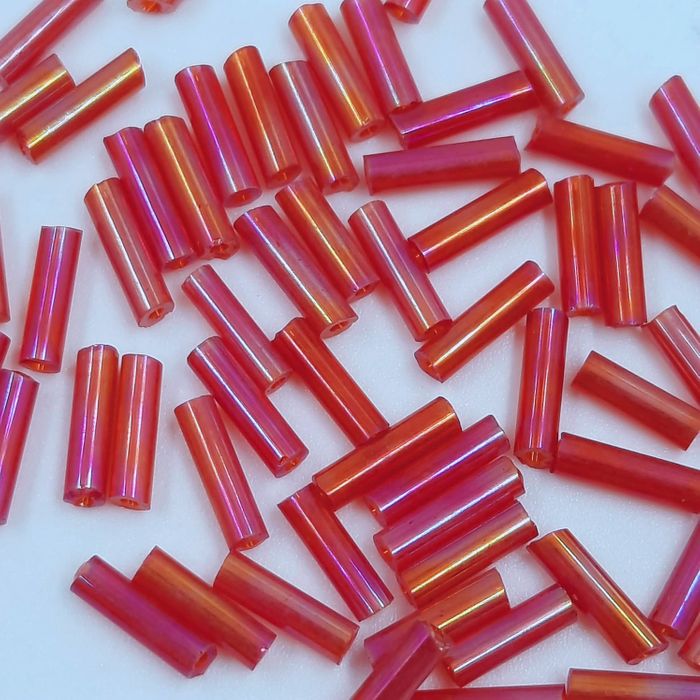Canutilho Chinês Vermelho Aurora Boreal - 3Polegadas(7mm) 500g