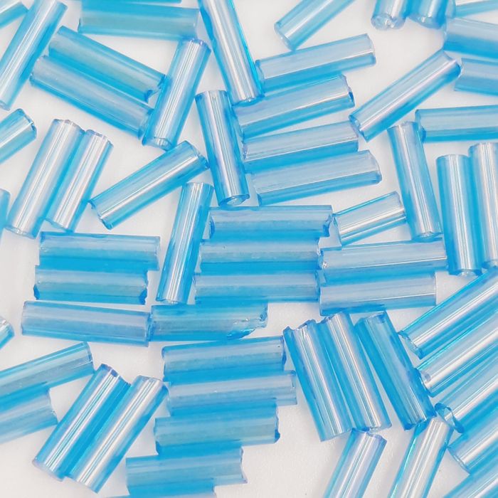 Canutilho Chinês Azul Claro Aurora Boreal - 3Polegadas(7mm) 500g