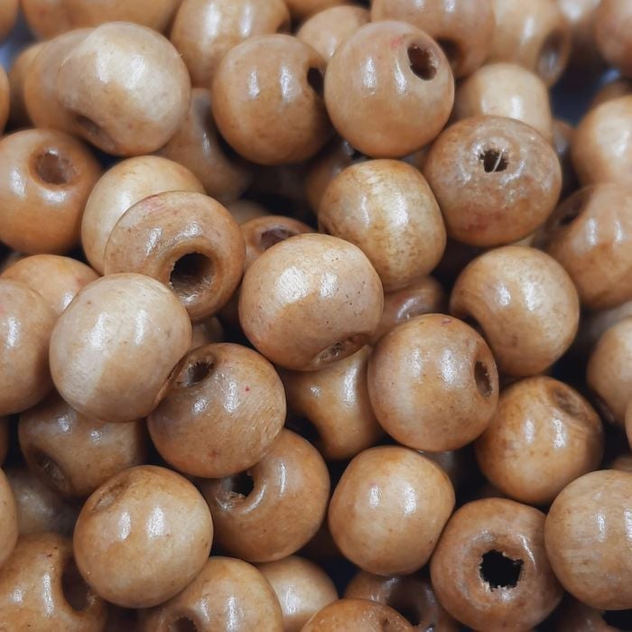 Bolinha de Madeira Marrom Claro - 8mm 25g
