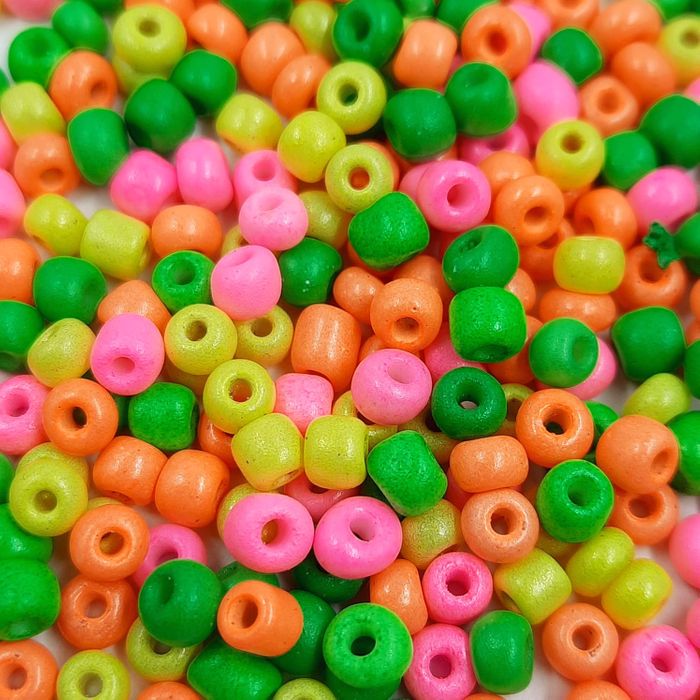 Miçanga Fosca Neon Mix - 6/0(4,1mm) 25g Aprox. 300 Peças