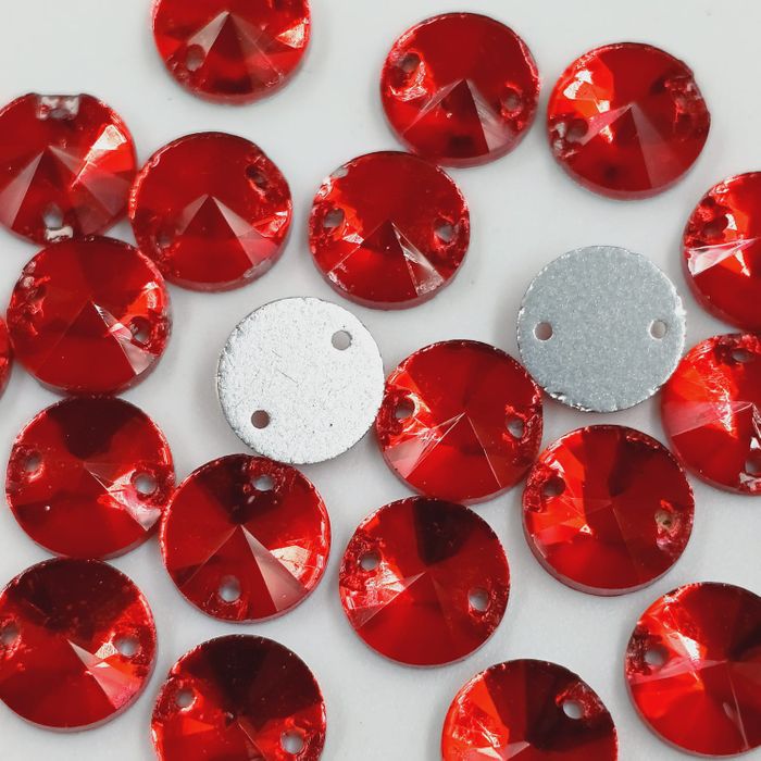 Strass Para Costura Elegance Rivoli Light Siam 2 Furos - 8mm 540 Peças