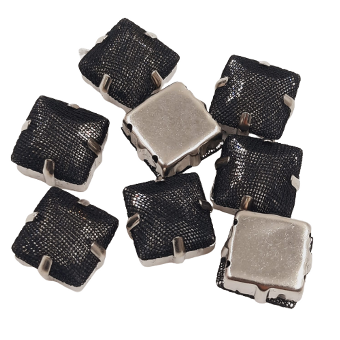 Engrampado Acrílico Telado Quadrado Jet - 12mm 280g Aprox. 250 Peças