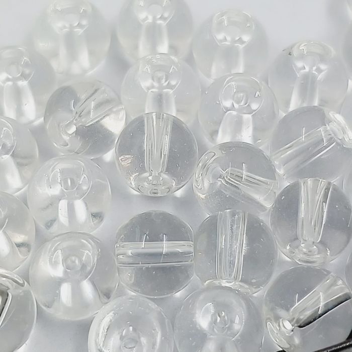 Fio Porcelana Transparente Cristal - 8mm 1 Fio 56 Peças