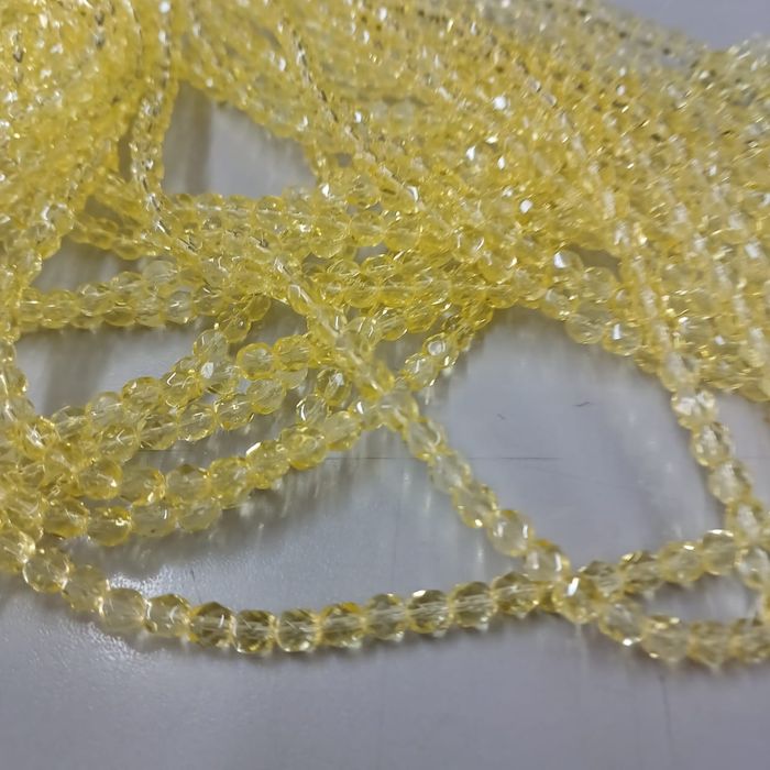 Fio de Cristal Transparente Amarelo 8012 - 6mm 1 Fio Aprox. 68 Peças