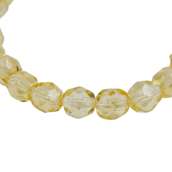 Fio de Cristal Transparente Amarelo 8012 - 3mm 1 Fio