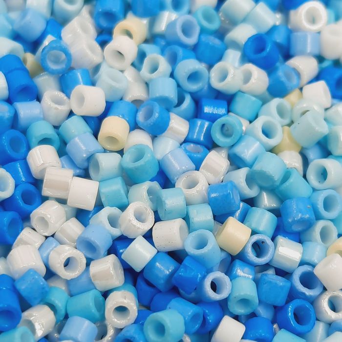 Miçanga Japonesa Delica Tons de Azul - 10/0(2,3mm) 100g Aprox, 1.120 Peças