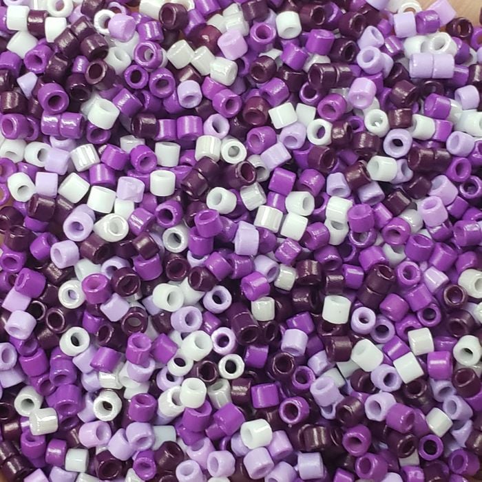 Miçanga Japonesa Delica Tons de Roxo - 10/0(2,3mm) 100g Aprox. 1.120 Peças