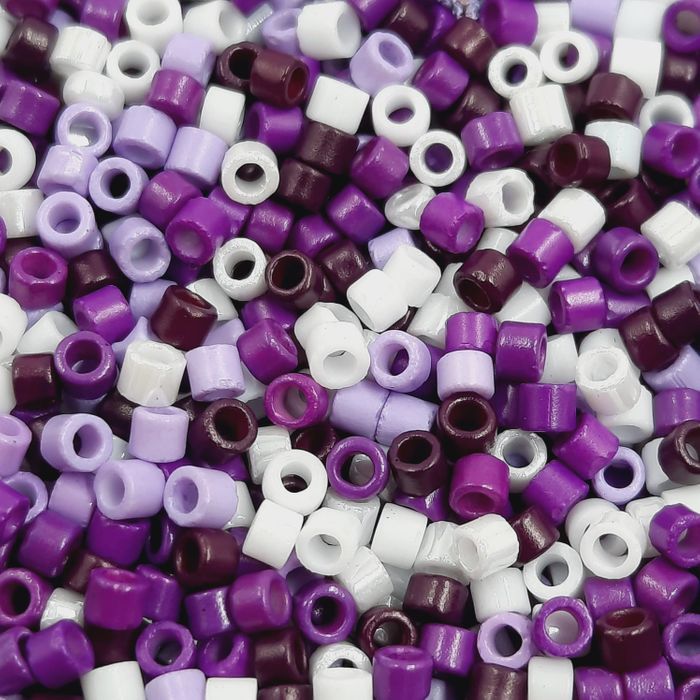 Miçanga Japonesa Delica Tons de Roxo - 10/0(2,3mm) 10g Aprox. 112 Peças