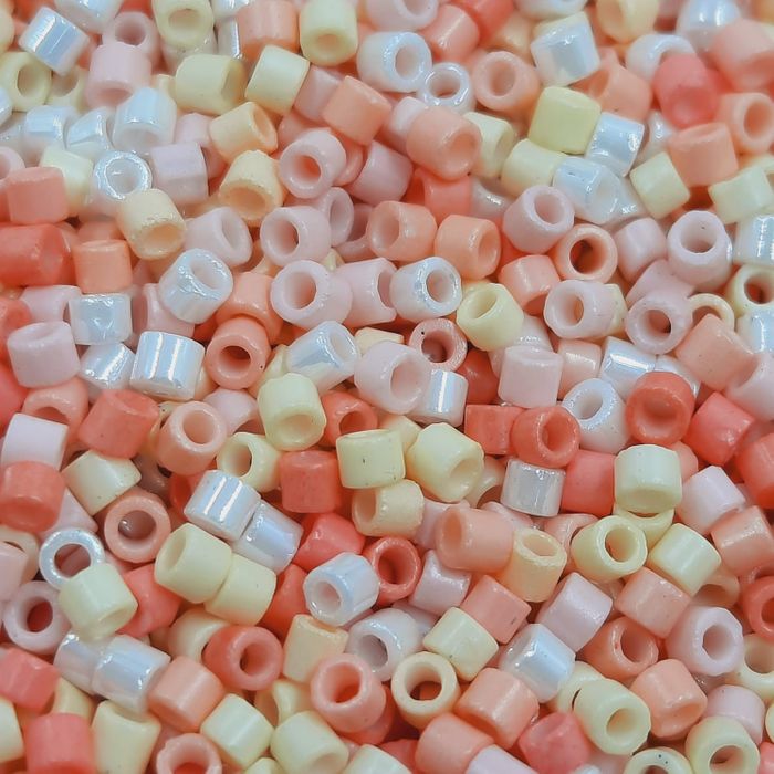 Miçanga Japonesa Delica Tons de Rosa - 10/0(2,3mm) 10g Aprox. 112 Peças