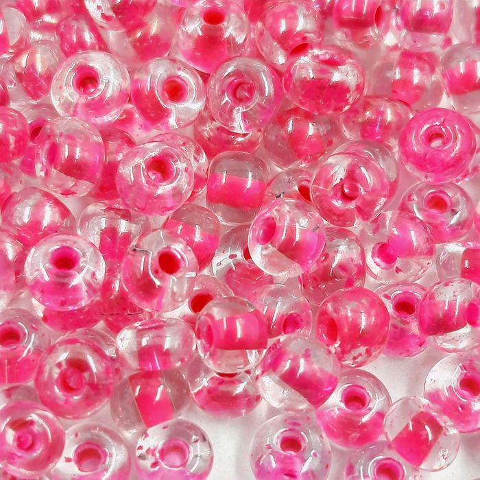 Miçanga Asmara Transparente Cristal Fio Rosa l12 - 9/0(2,6mm) 25g Aprox. 1.200 peças