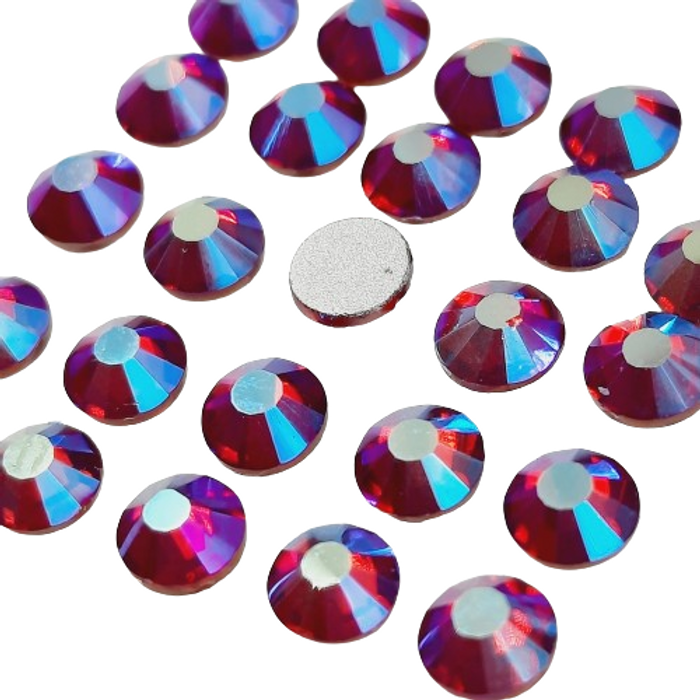 Strass Elegance Base Reta Sem Cola Light Siam Aurora Boreal - SS30(6,32-6,50mm) 288 Peças