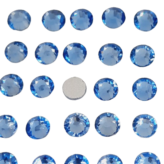 Strass Elegance Base Reta Sem Cola Light Safira - SS30(6,32-6,50mm) 288 Peças