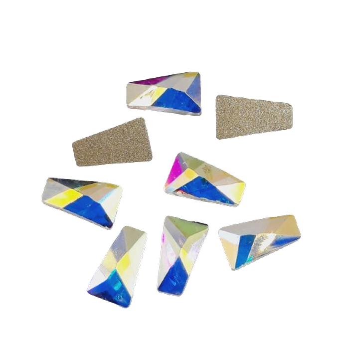 Strass Elegance Base Reta sem cola Retangular Aurora Boreal - 3,5x6mm 144 Peças