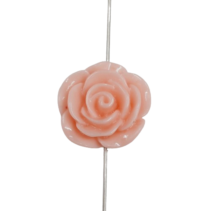 Flor Com Furo Passante Rosa - 20mm 2 Peças