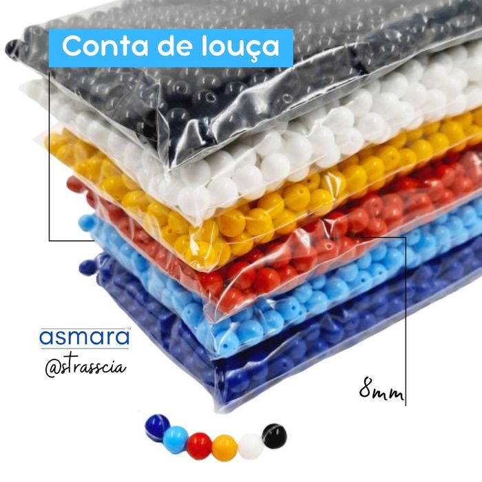 Kit Porcelana Asmara Para Guia - 8mm  6 Cores 500g De Cada Cor