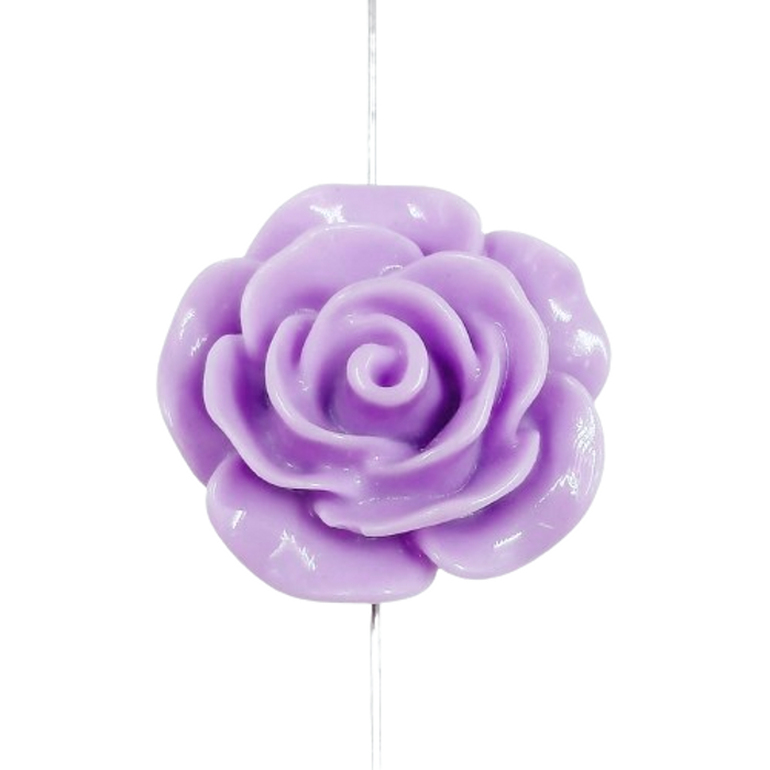 Flor Com Furo Passante Roxa - 25mm 50 Peças
