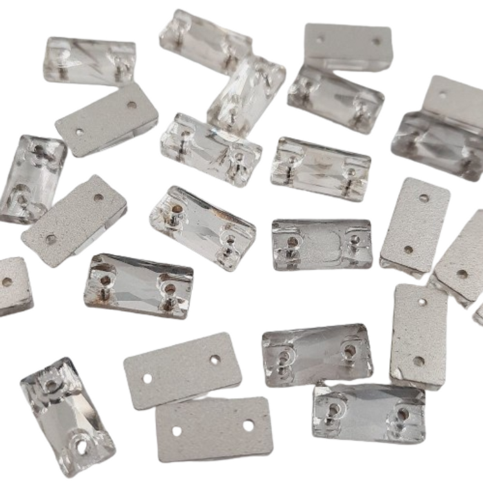 Chaton Chinês Palito 2 Furos Cristal - 5x10mm 48 Peças