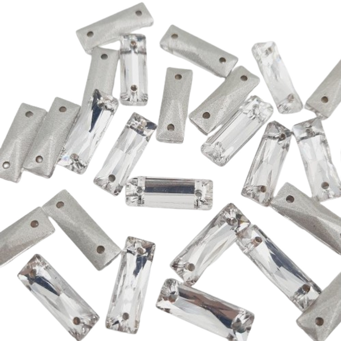 Chaton Chinês Palito 2 Furos Cristal - 5x15mm 48 Peças