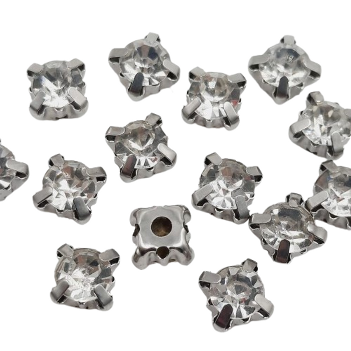 Engrampado Caixa Alta Cristal Base Níquel - SS30(6,32-6,50mm) 20 Peças