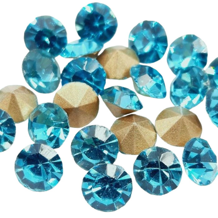 Strass Chinês Aquamarine - SS6,5/PP14(2,00-2,10mm) 8,8g