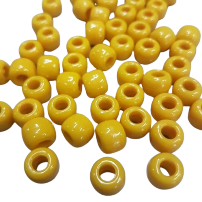 Miçanga Tererê Fosco Amarelo 06 - 10mm 250g Aprox. 560 Peças
