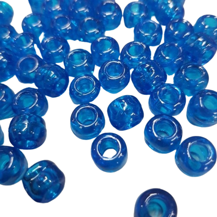 Miçanga Tererê Transparente Azul 112 - 10mm 25g Aprox. 56 Peças