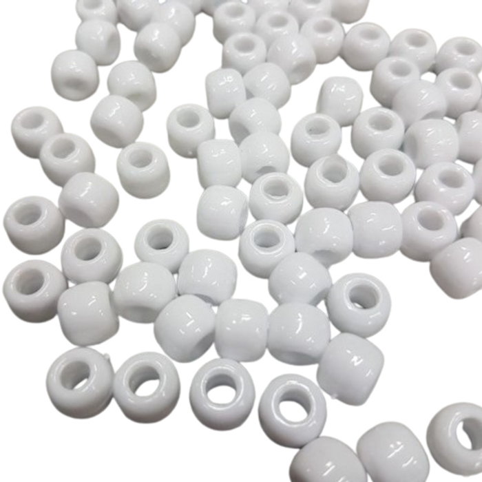 Miçanga Tererê Fosco Branco - 10mm 250g Aprox. 560 Peças