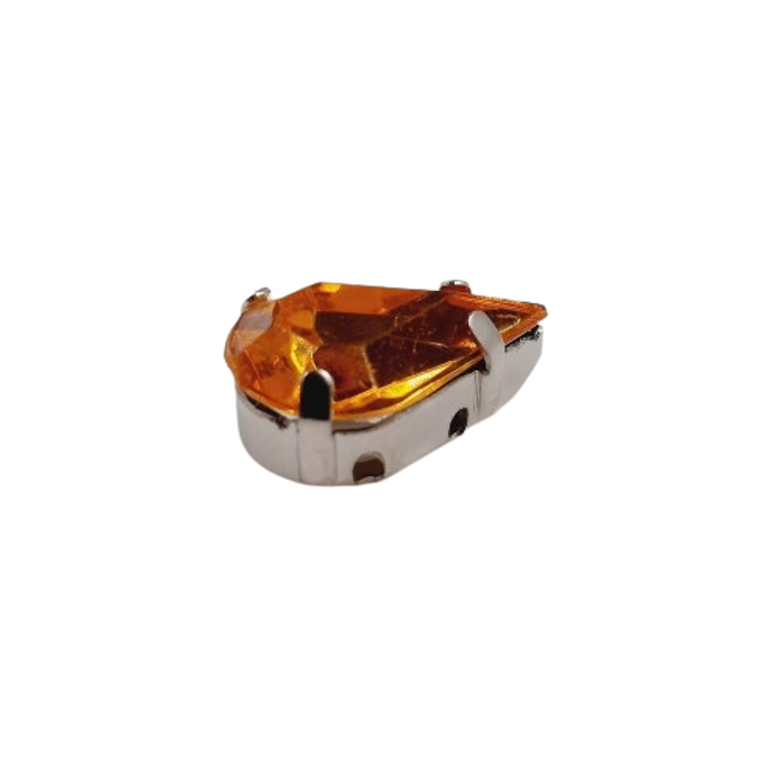 Engrampado Acrílico Gota Topázio Base níquel - 13x8mm 500 Peças