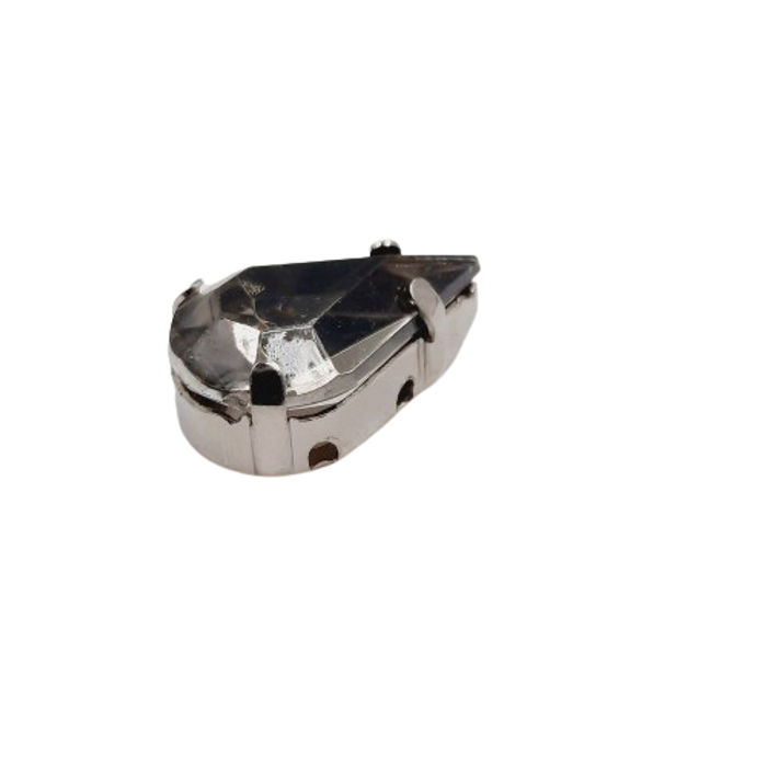 Engrampado Acrílico Gota Black Diamond Base níquel - 13X8mm 20 Peças